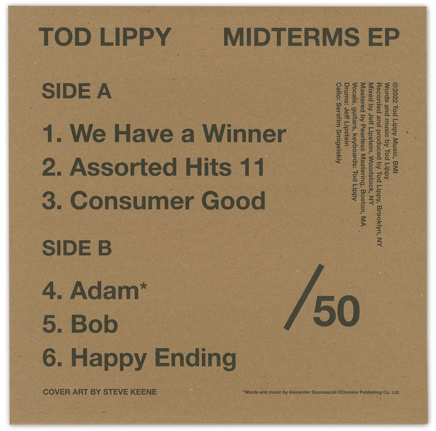 10" LATHE-CUT VINYL EDITION OF "MIDTERMS" EP (with painting by Steve Keene)